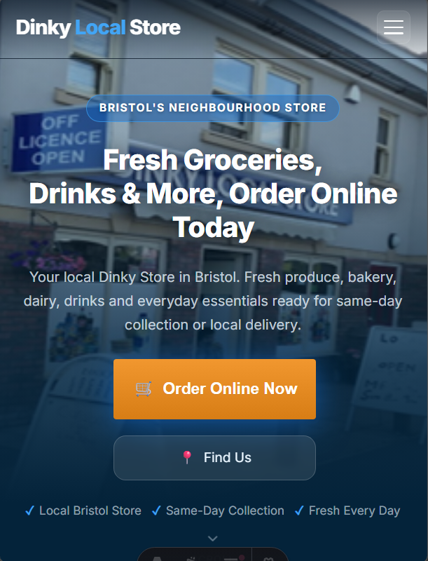 Dinky Local Store delivery web app