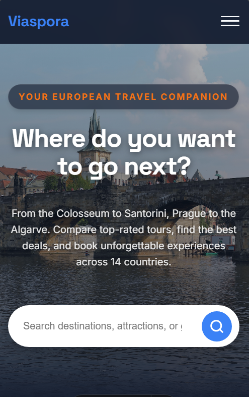 Viaspora travel experiences website